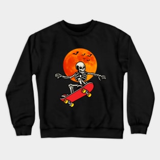 Skater Halloween, Skateboard Halloween, Skeleton Halloween, Skate Skeleton, Skateboarding Gift Crewneck Sweatshirt